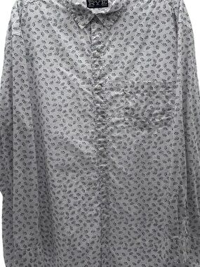 Rye White Button-Down Shirt with Navy Micro Floral Print